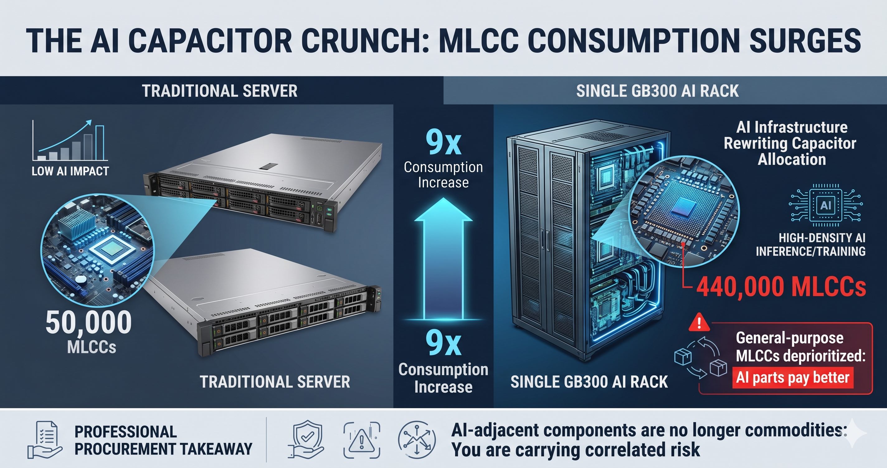 The Next HBM-Style Squeeze Is in Passives: Why AI-Server MLCC Demand Is Crowding Out General-Purpose Capacitors and Reshaping OEM and EMS Sourcing