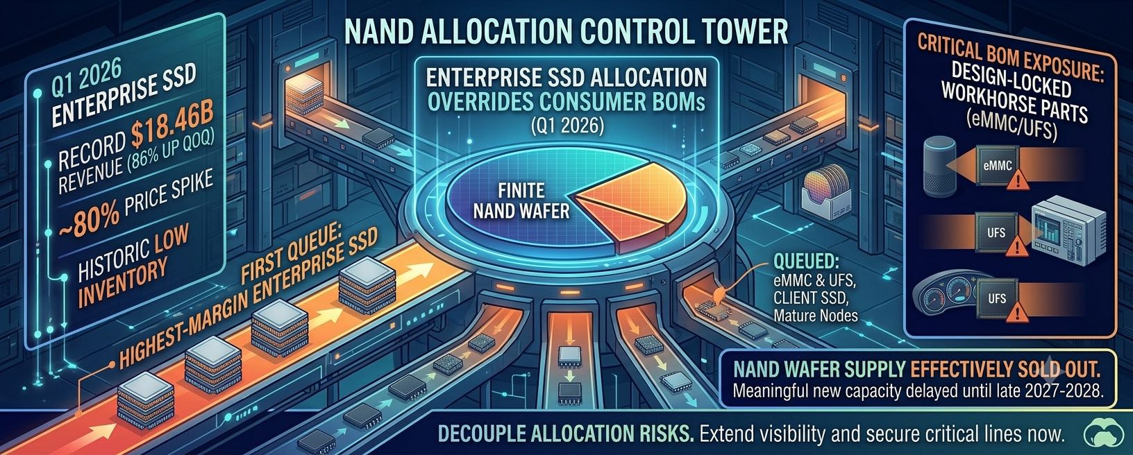 When Enterprise SSD Demand Resets the NAND Hierarchy: What the 2026 Capacity Reallocation Means for OEM and EMS Storage Sourcing
