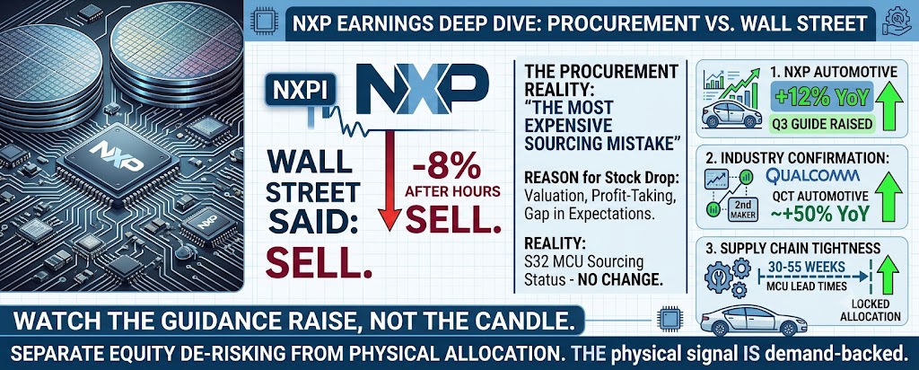 When a Chipmaker Beats, Raises Guidance, and Still Sells Off: What NXP's Q2 2026 Automotive Print Signals for OEM and EMS Sourcing Strategy