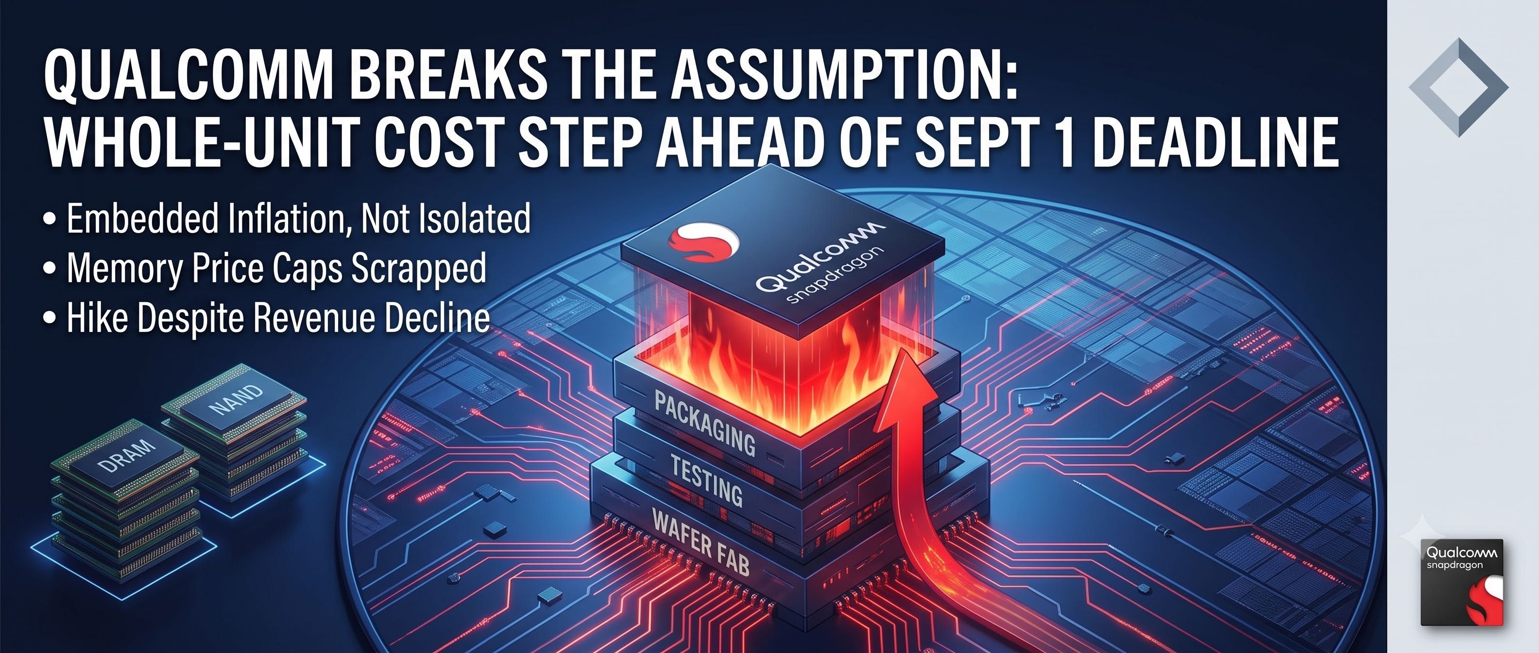 When Memory Costs Cross Into Logic: What Qualcomm's September Across-the-Board Hike Signals for OEM and EMS Sourcing Strategy